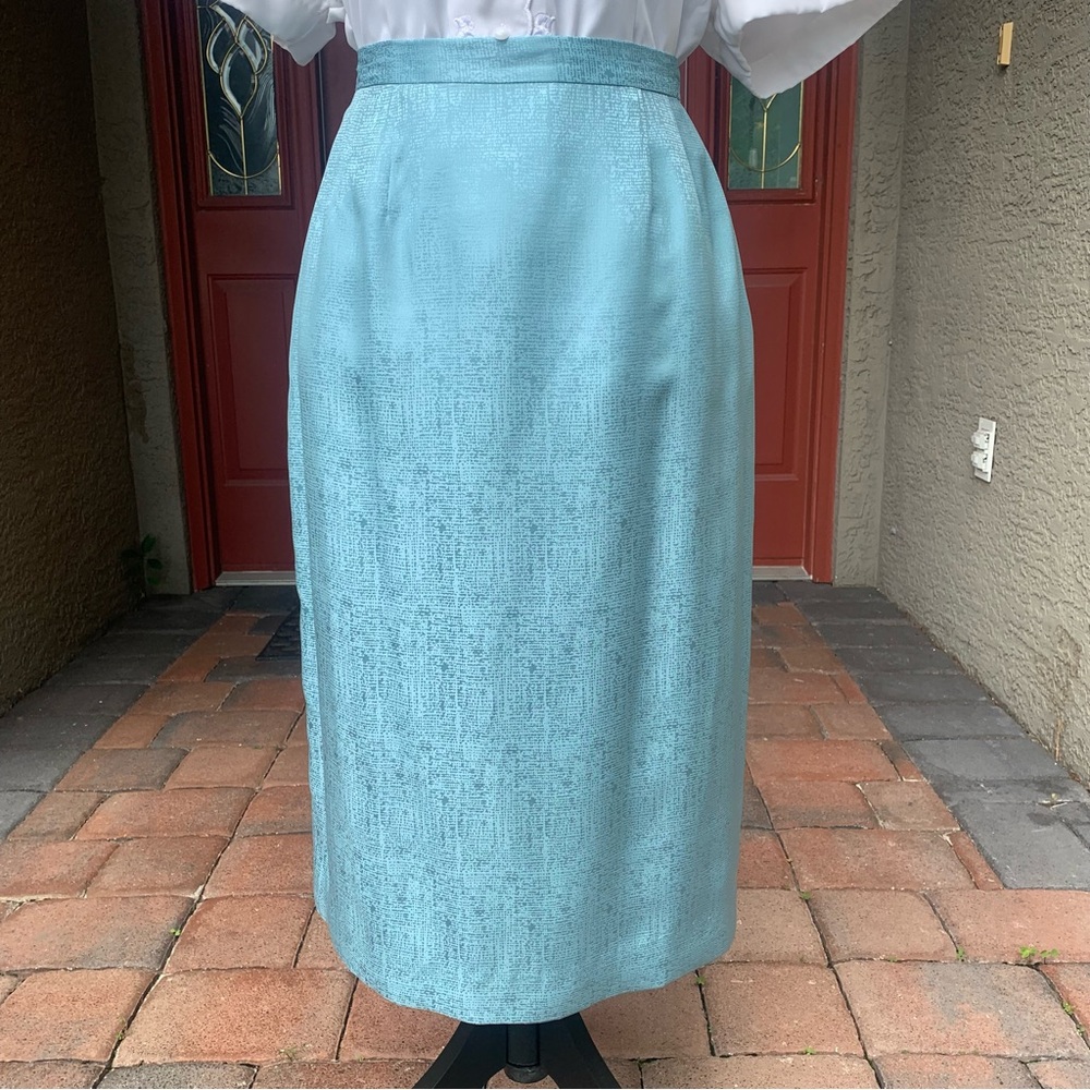 Vintage Silk Adrianna Papell Baby Blue Skirt